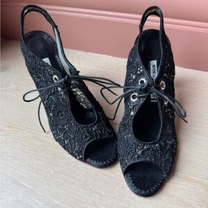 Insane black lace manolo blahnik heels